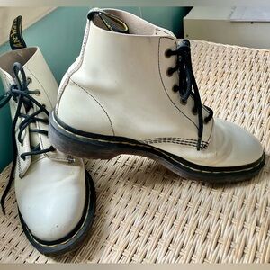 Dr. Martens Vintage Style White Combat Boots